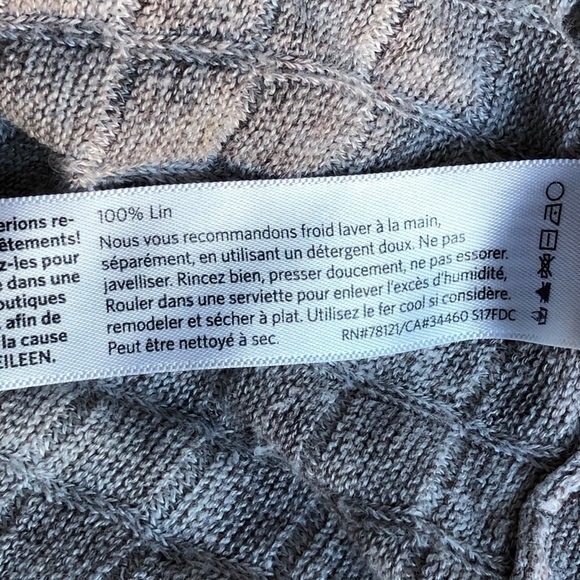 Eileen Fisher Waterfall Cardigan Linen Neutral Large - Picture 7 of 9